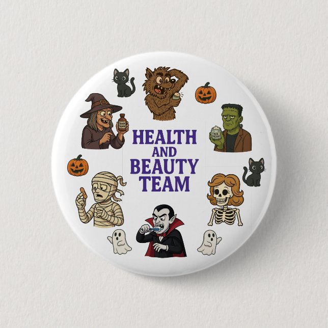Halloween Themed Health and Beauty 6 Cm Round Badge (Front)