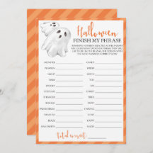 Halloween Themed Party Game Finish My Phrase