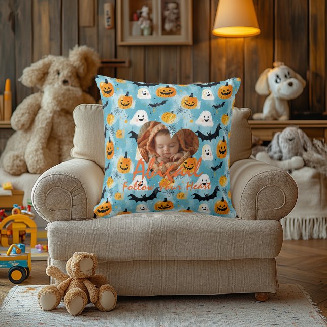 Halloween-Themed Personalised Pillow with Heart (Creator Uploaded)