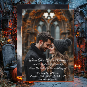 Halloween Themed Photo Wedding Save The Date