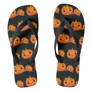 Halloween themed pumpkin pattern   jandals