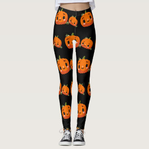 Halloween themed pumpkin pattern leggings