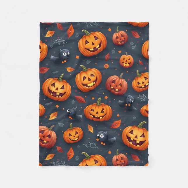 Halloween-themed Small Fleece Blanket (Front)