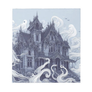 Halloween Themed Spooky Haunted Mansion Notepad