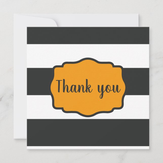 Halloween themed Striped "Thank you" Card (Front)
