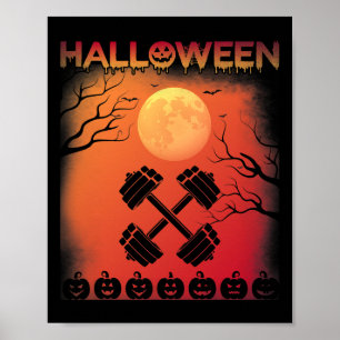 Halloween Themed Vintage Style Gym Halloween Holid Poster