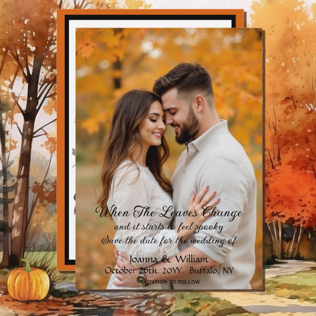Halloween Themed Wedding with Photo Save The Date (Creator Uploaded)
