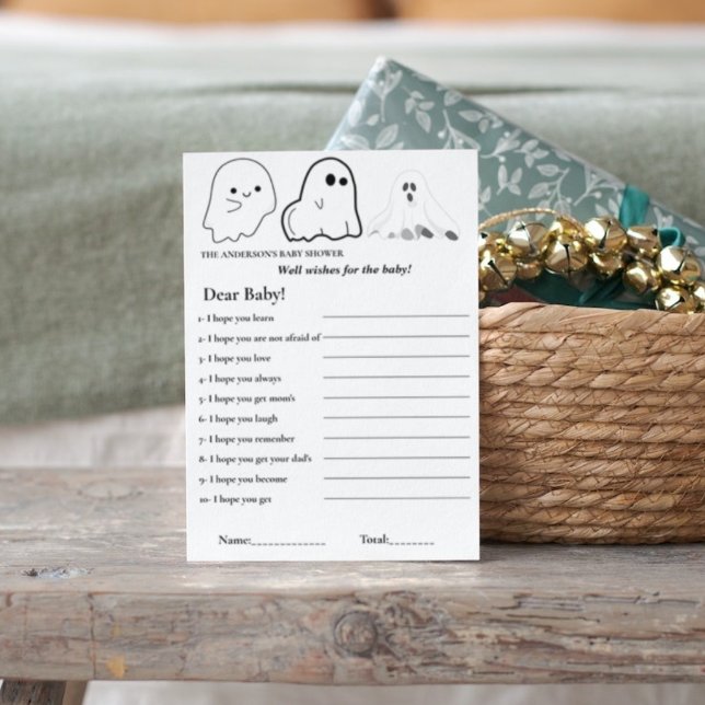 Halloween themes wishes for the baby shower game invitation (Creator Uploaded)