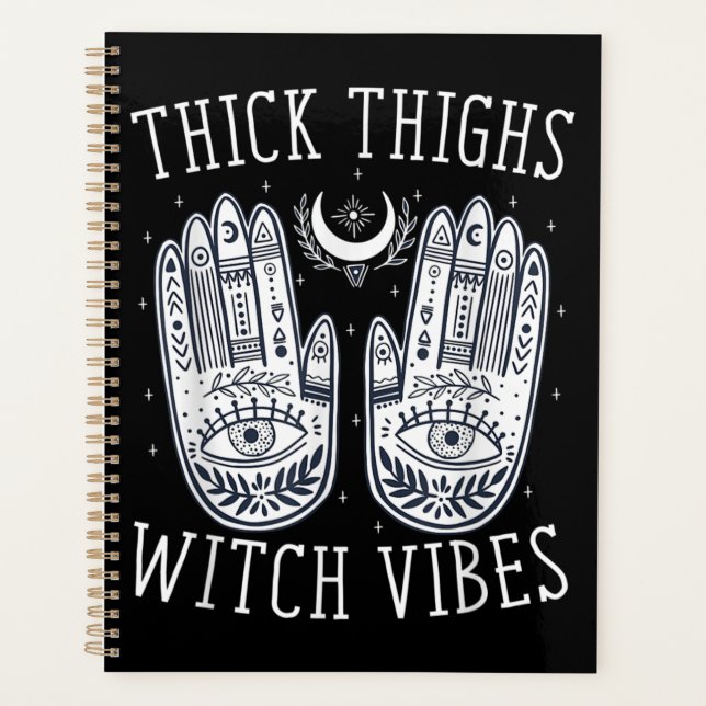 Halloween Thick Thighs Witch Vibes Planner (Front)