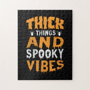 Halloween Thick Things And Spooky Vibes Birthday Jigsaw Puzzle