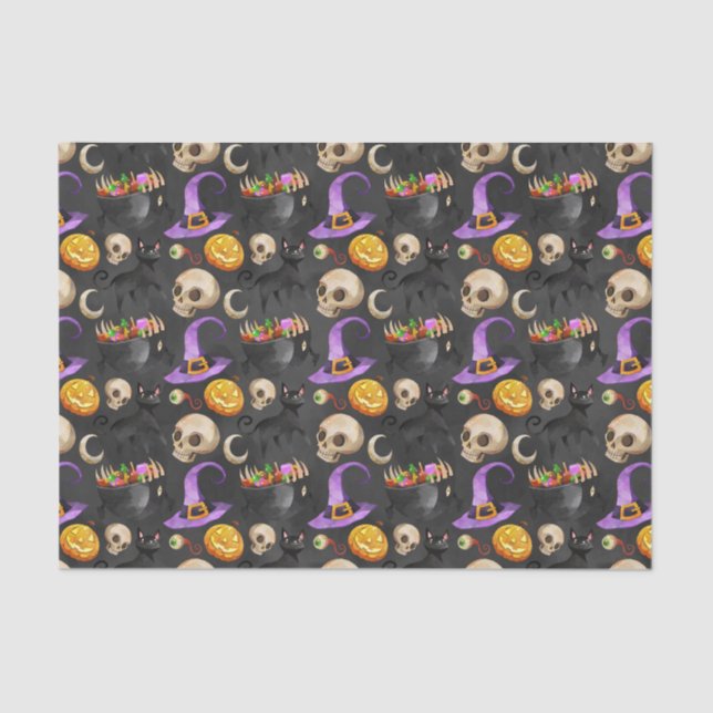 Halloween Things Pattern Tissue Paper (Front)