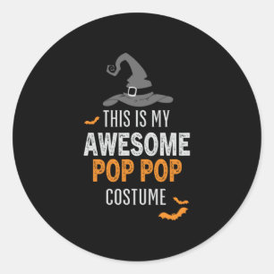 Halloween This Is My Awesome Pop Pop Birthday Classic Round Sticker