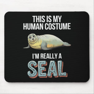 Halloween This Is My Human Costume I'm Really A Se Mouse Pad