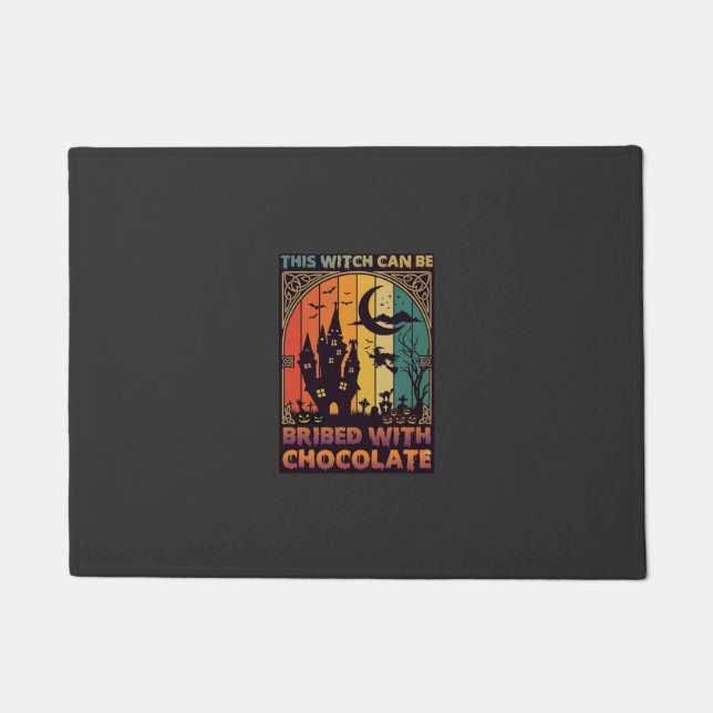 Halloween This Witch Can Be Bribed Chocolate Haunt Doormat (Front)