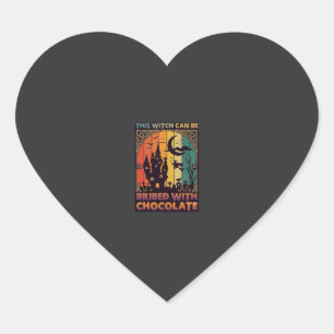 Halloween This Witch Can Be Bribed Chocolate Haunt Heart Sticker