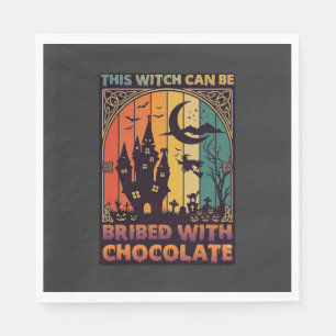 Halloween This Witch Can Be Bribed Chocolate Haunt Napkin