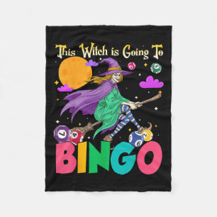 Halloween This Witch Is Going To Bingo  Fleece Blanket