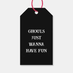 Halloween Three Cute Cheerful Ghosts Black White  Gift Tags