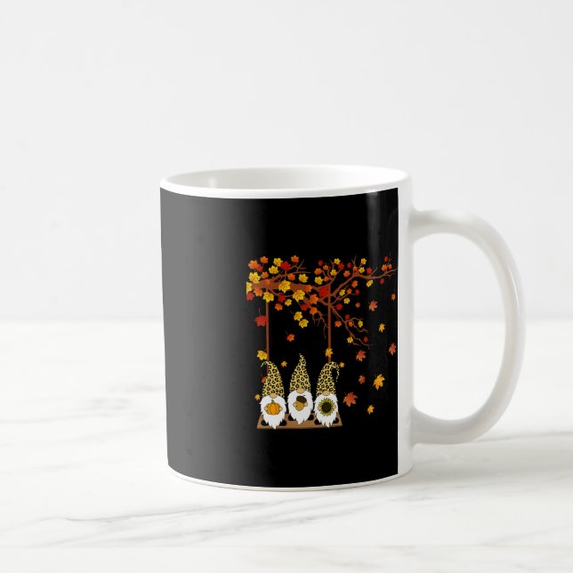 Halloween Three Gnomes Hat Leopard Pumpkin Fall Le Coffee Mug (Right)