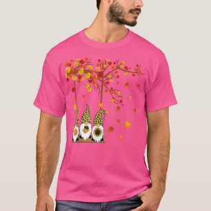 Halloween Three Gnomes Hat Leopard Pumpkin Fall Le T-Shirt