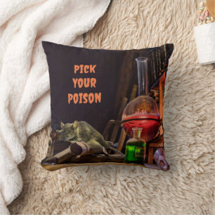 Halloween Throw Pillow, Pick Your Poison Cushion