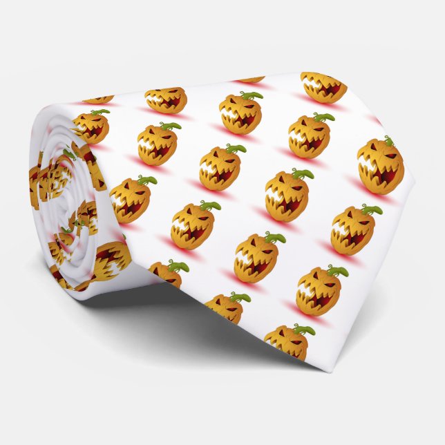 Halloween Tie/Jack-O-Lantern Tie (Rolled)