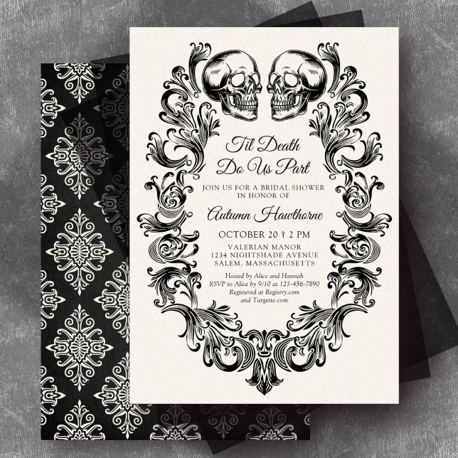 Halloween Til Death Do Us Part Bridal Shower Invitation (Creator Uploaded)