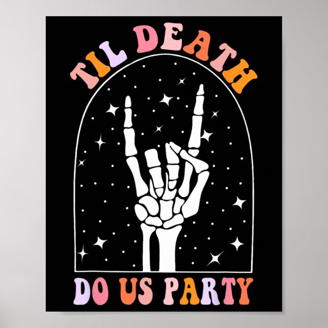 Halloween Til Death Do Us Party Retro Chelorette M Poster (Front)