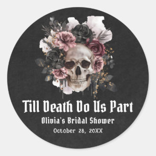 Halloween Till Death Do Us Part Bridal Shower Classic Round Sticker