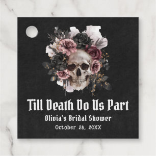 Halloween Till Death Do Us Part Bridal Shower Favour Tags
