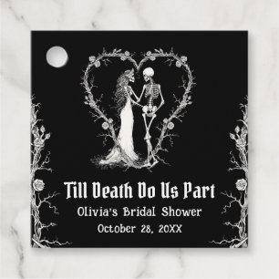 Halloween Till Death Do Us Part Bridal Shower Favour Tags