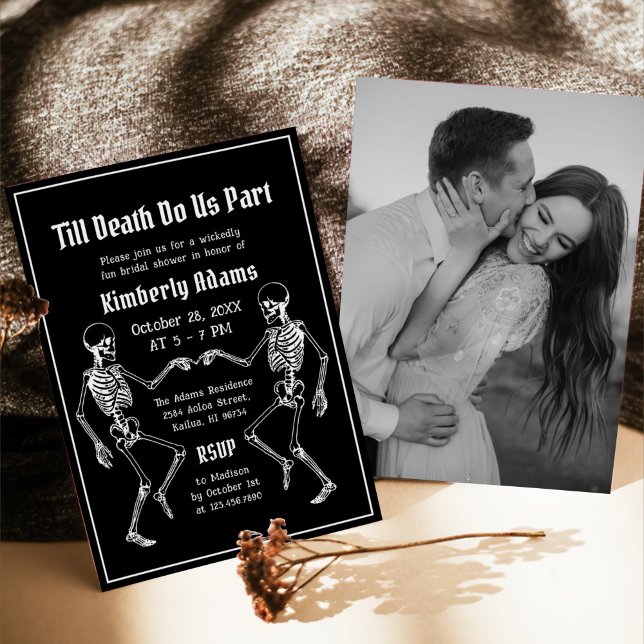 Halloween Till Death Do Us Part Bridal Shower Invitation (Creator Uploaded)