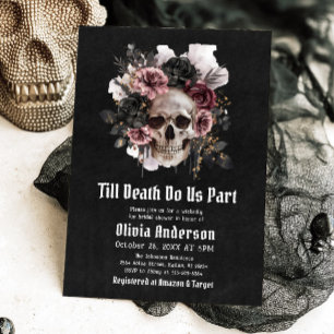 Halloween Till Death Do Us Part Bridal Shower Invitation