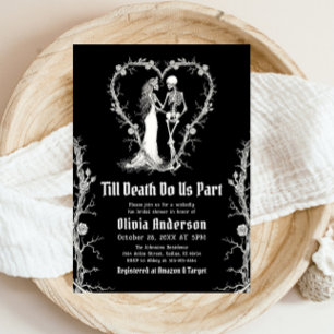 Halloween Till Death Do Us Part Bridal Shower Invitation