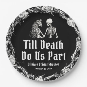 Halloween Till Death Do Us Part Bridal Shower Paper Plate