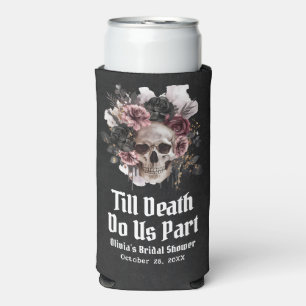 Halloween Till Death Do Us Part Bridal Shower Seltzer Can Cooler