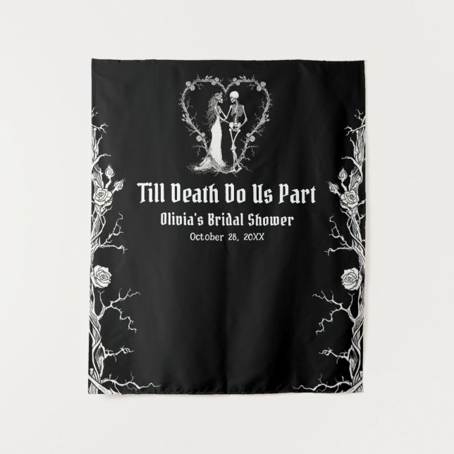 Halloween Till Death Do Us Part Bridal Shower Tapestry (Front)
