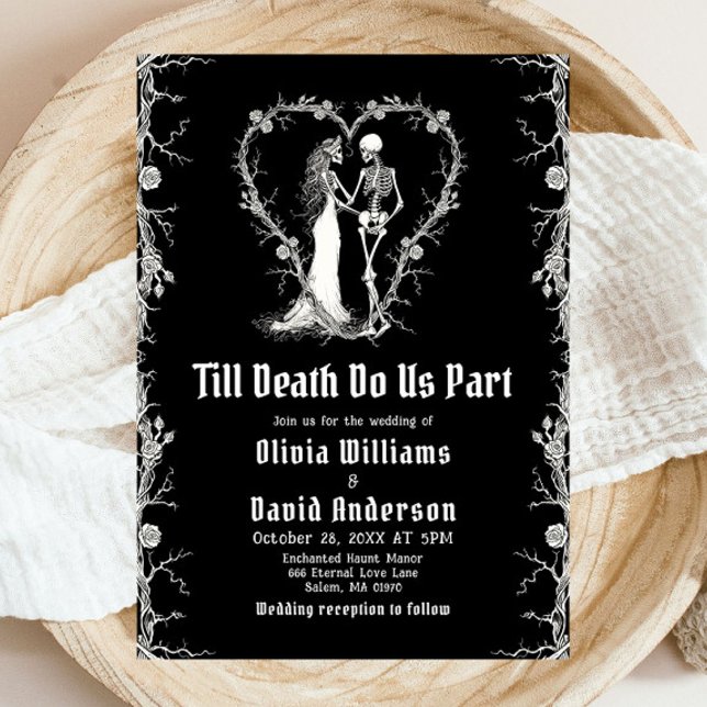 Halloween Till Death Do Us Part Gothic Wedding Invitation (Creator Uploaded)