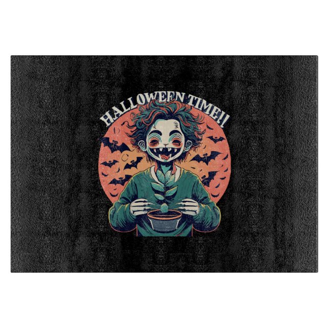 Halloween time, but its actually happy time! cutting board (Front)