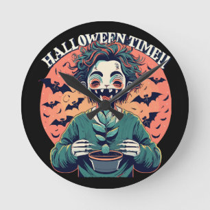 Halloween time, but its actually happy time! round clock