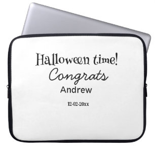 Halloween time congrats add name date year graduat laptop sleeve