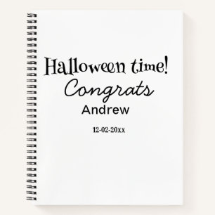 Halloween time congrats add name date year graduat notebook