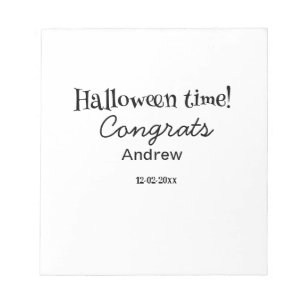 Halloween time congrats add name date year graduat notepad