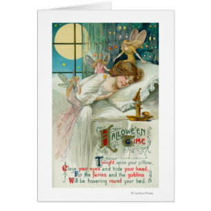 Halloween Time Fairies Around Sleeping Woman