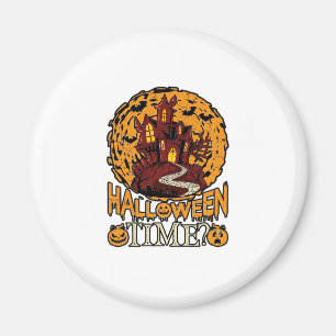 Halloween Time Haunted House Full Moon Pumpkins Magnet