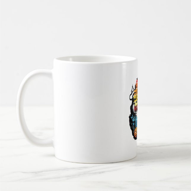Halloween Time Witch Pumpkins Bats Sunset_1 Coffee Mug (Left)