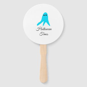 Halloween times blue ghost scribble hand-drawn fal hand fan