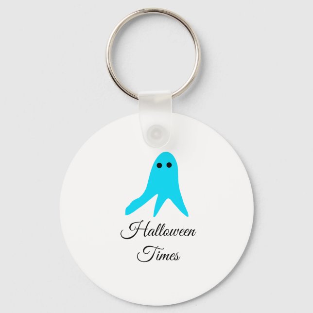 Halloween times blue ghost scribble hand-drawn fal key ring (Front)