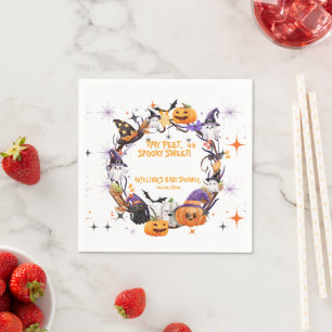 Halloween Tiny Feet, Spooky Sweet Baby Shower Napkin