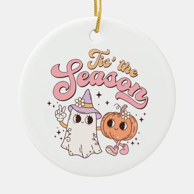 Halloween Tis the Season Ceramic Tree Decoration (Front)